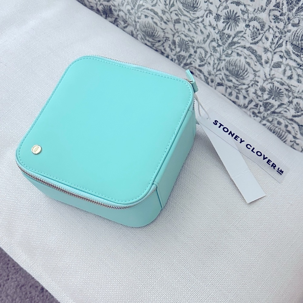 Stoney Clover Lane Aqua Cotton Candy Travel Cosmetic Case - Picture 2 of 6